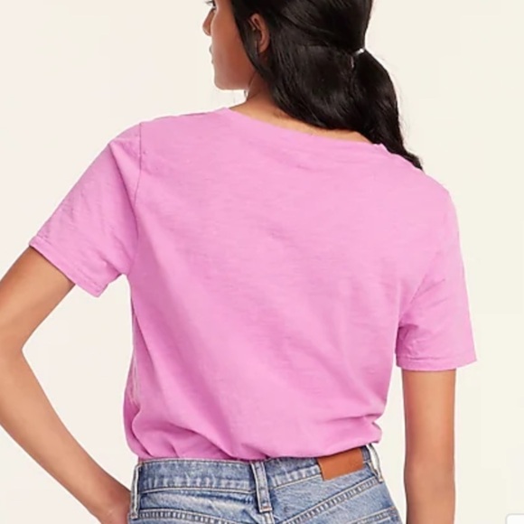 J crew vintage cotton crewneck tee shirt pressed dahlia pink - Picture 2 of 5